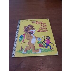 The Tawny Scrawny Lion and the Clever Monkey A Little Golden Book‎ Vintage 1974